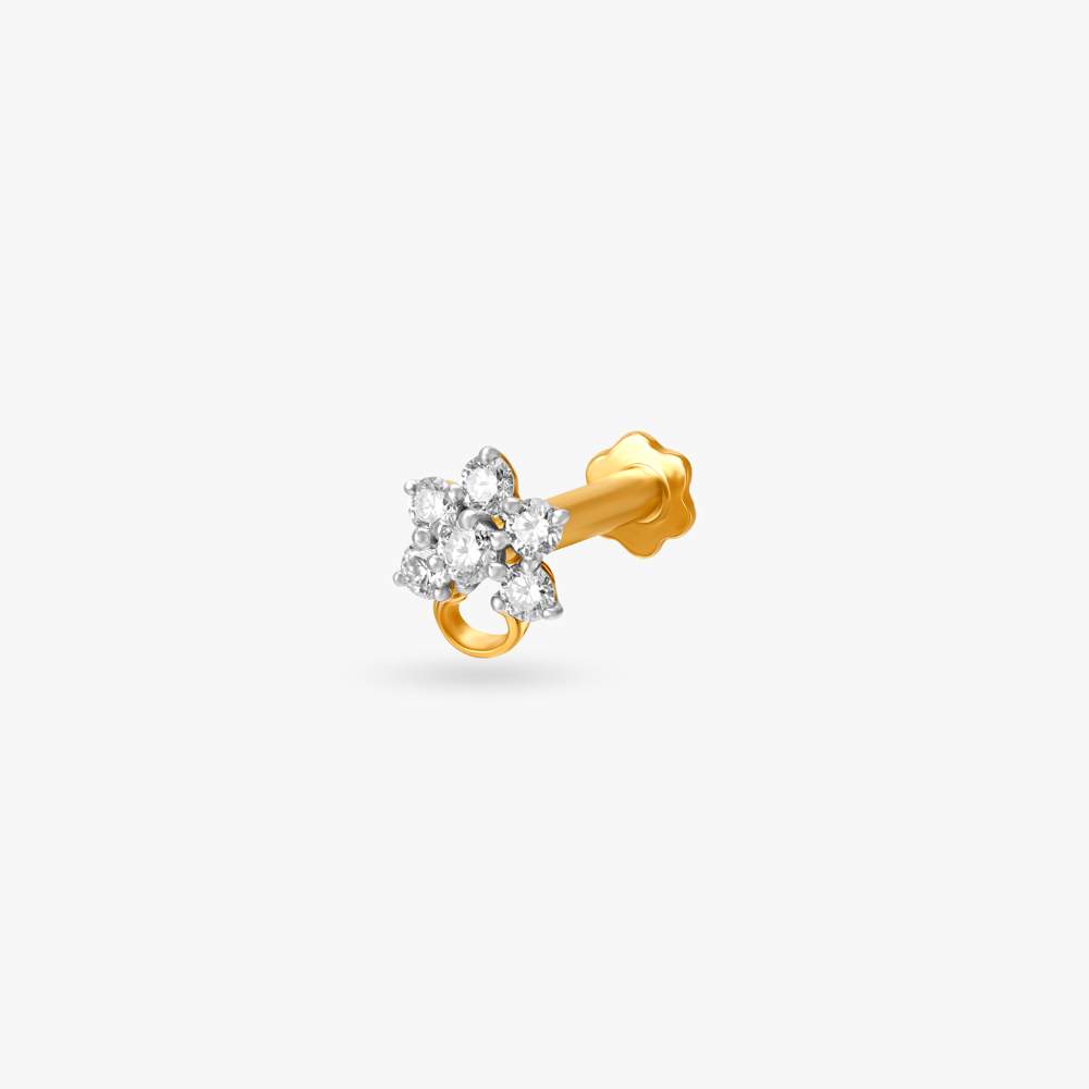 Timeless Floral Diamond Nose Pin