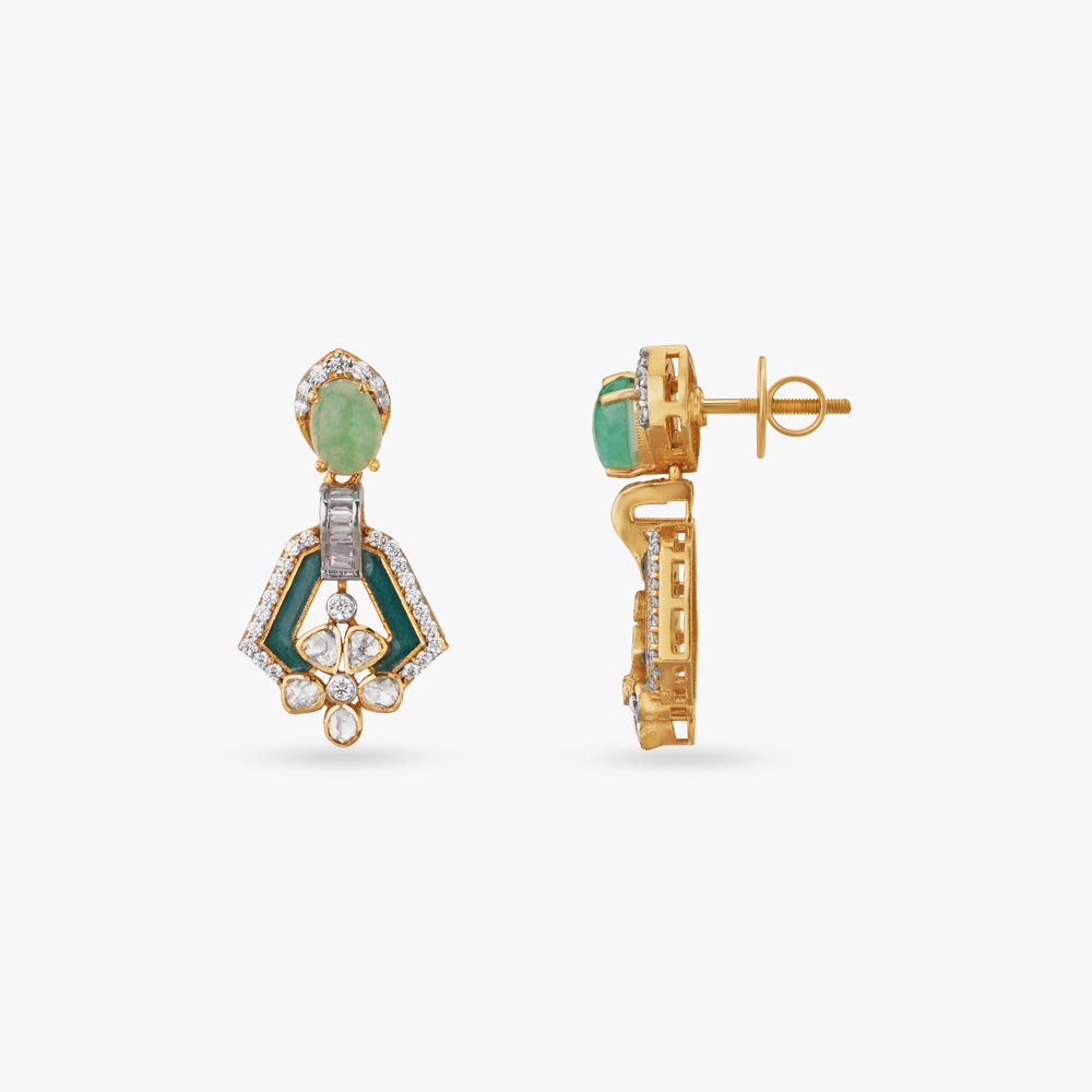 Royal Green Enamel Neckwear Set,,hi-res image number null