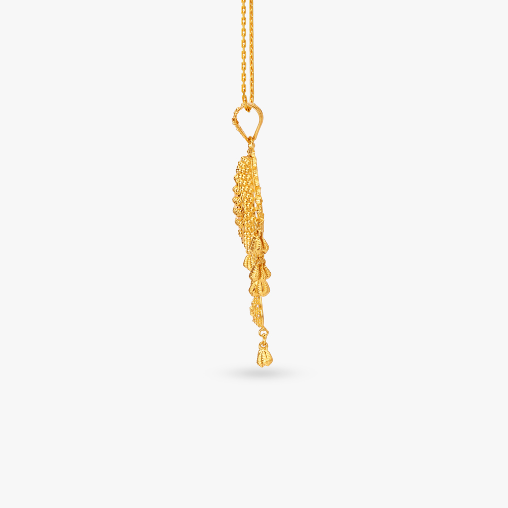 Extravagant Gold Pendant and Earrings Set,,hi-res image number null
