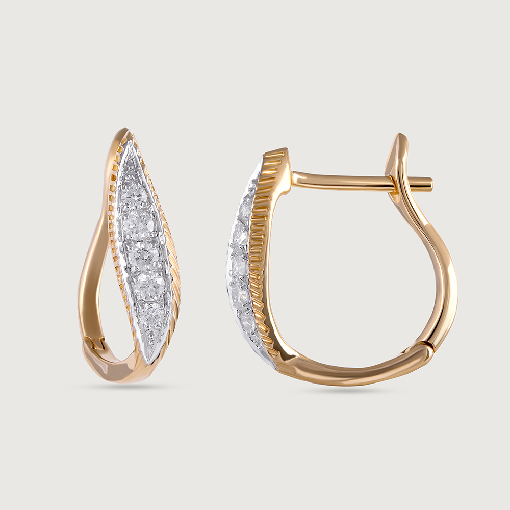 Nature Luxe Gold & Diamond Hoop Earrings,,hi-res image number null