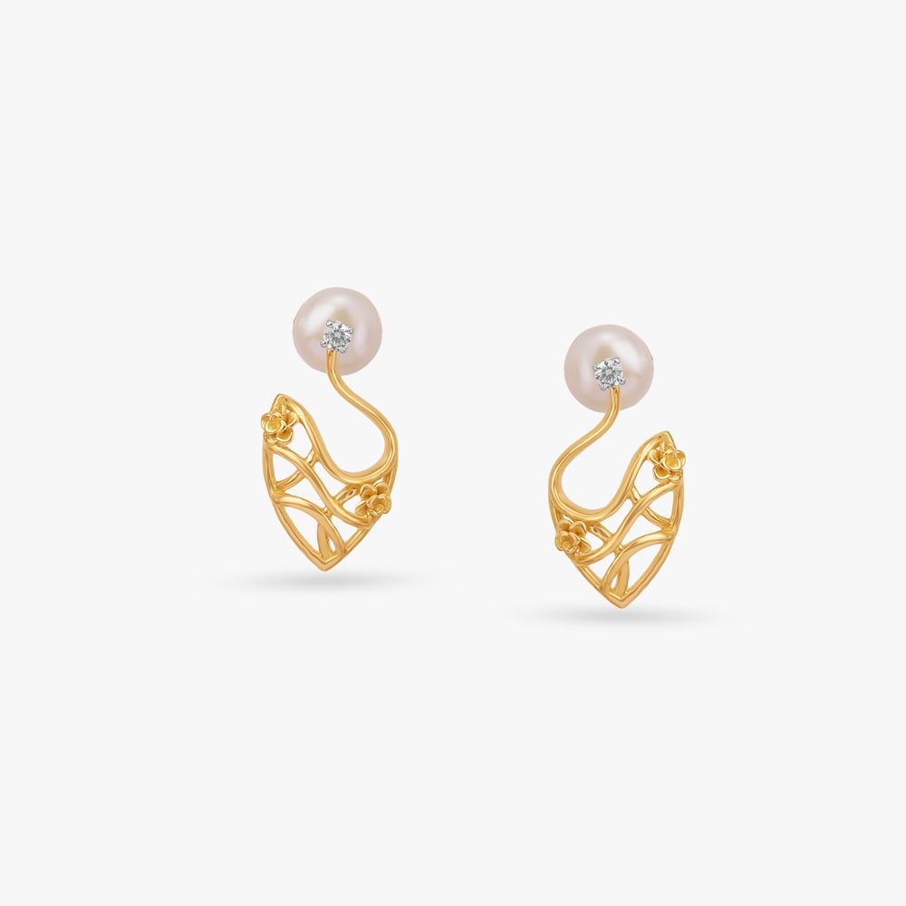 Radiant Swirl Gold Drop Earrings,,hi-res image number null