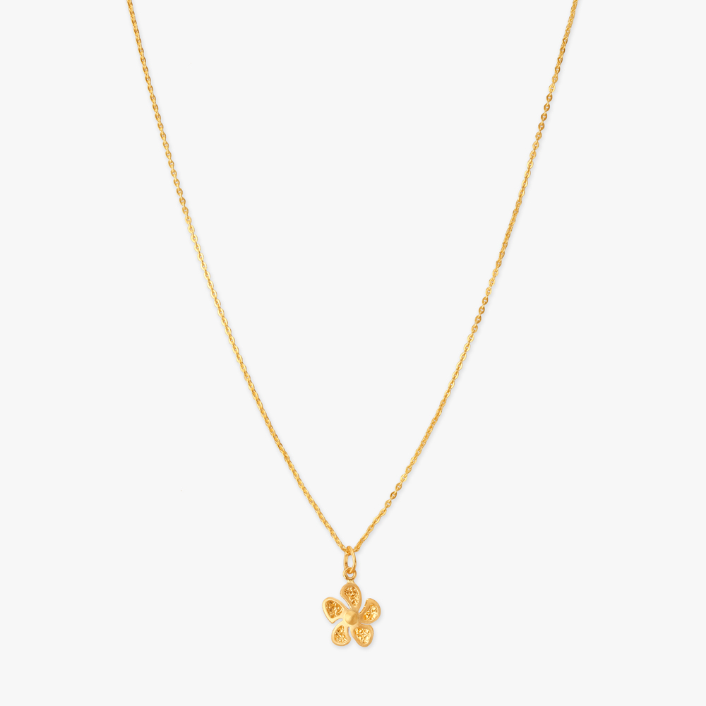 Daisy Drape Gold Pendant with Chain for Kids,,hi-res image number null
