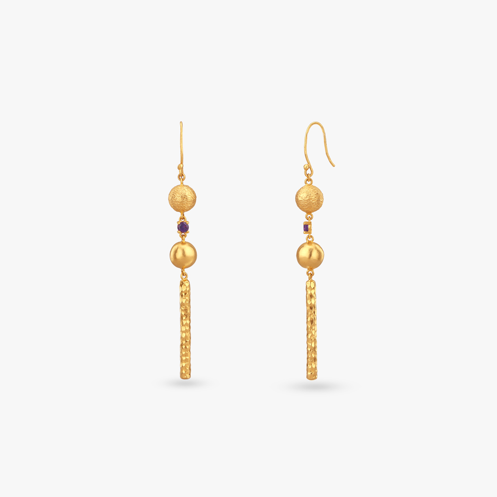 Elegant Rhythm Gold Drop Earrings,,hi-res image number null