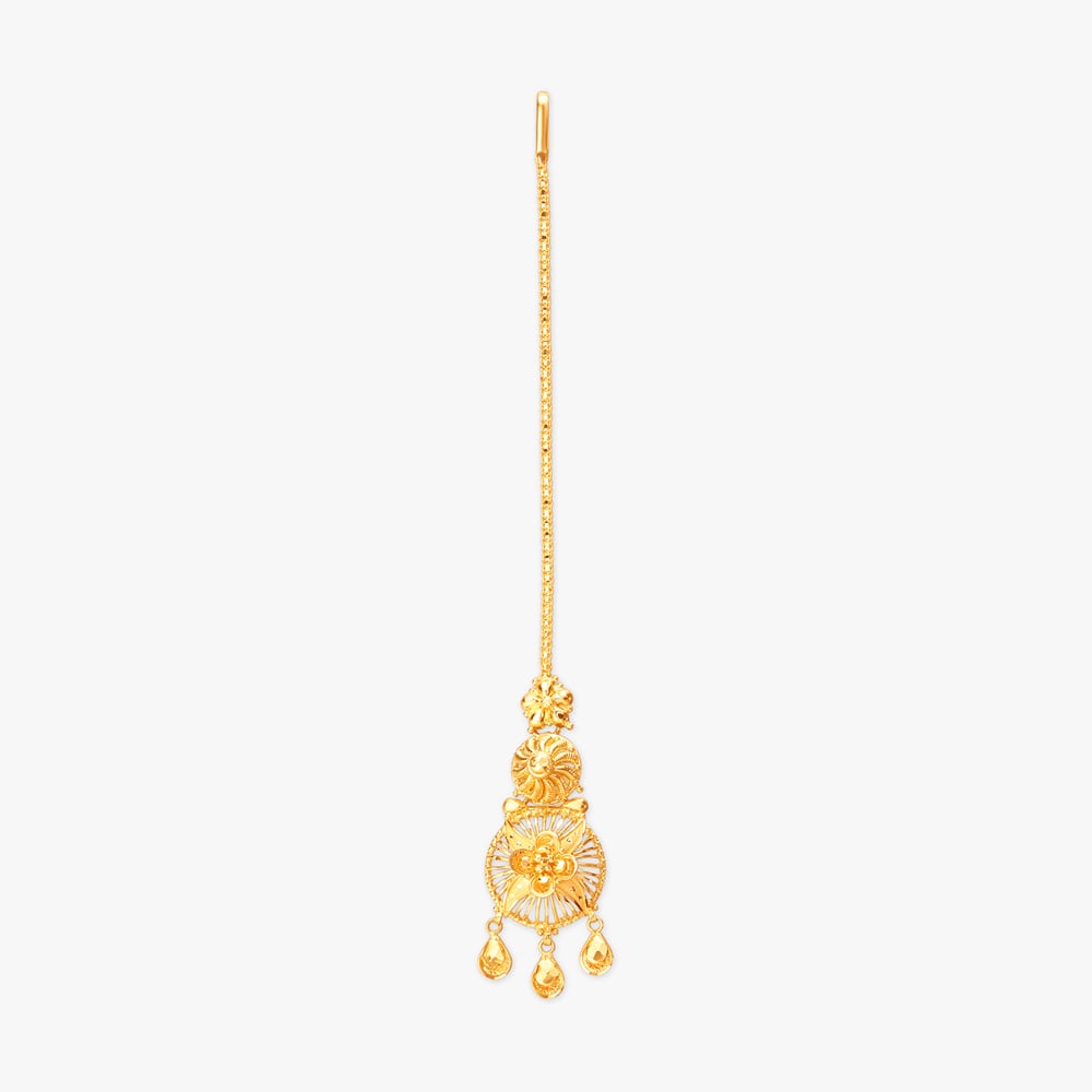 Divine Embrace Gold Maang Tikka,,hi-res image number null