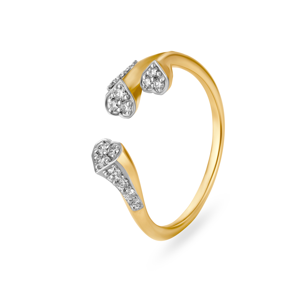 Satin Bezel Diamond Dome Pinky Signet Ring 14KG Ring