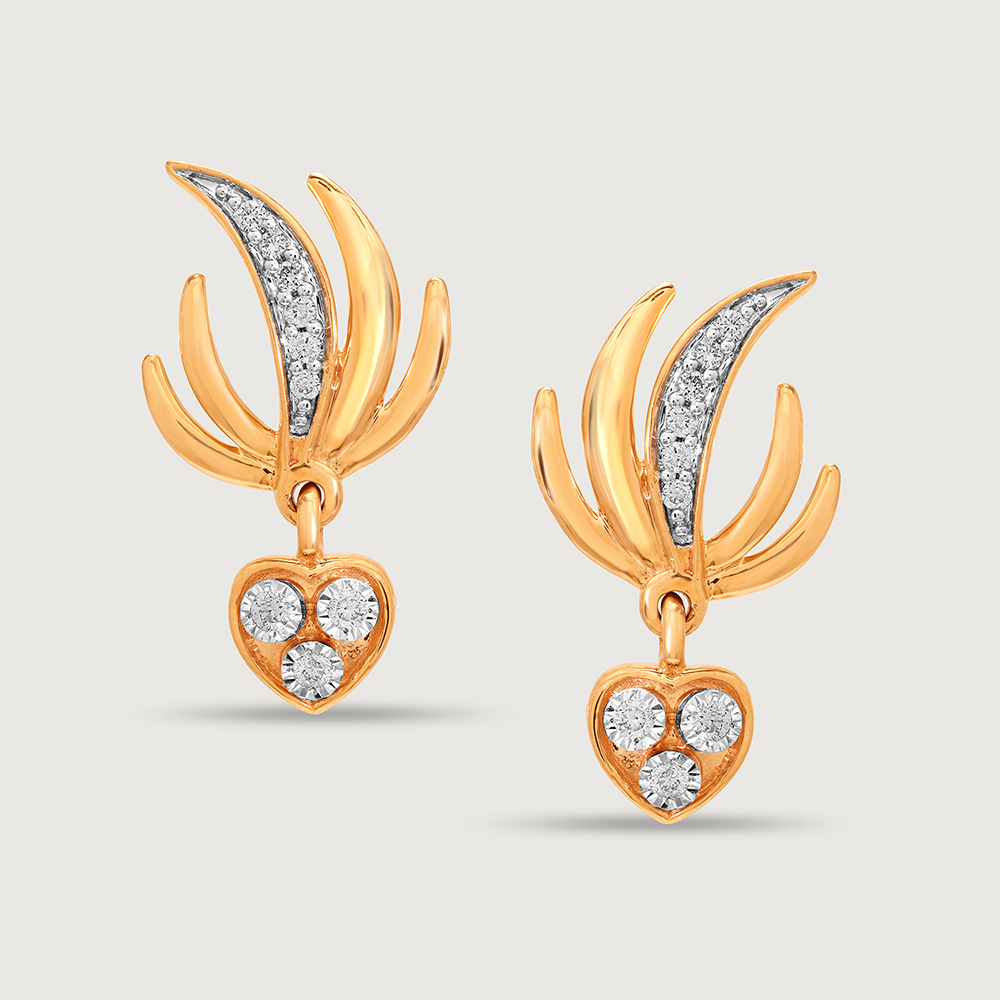 Heartbeat Wingspan 14KT Gold & Diamond Drop Earrings,,hi-res image number null