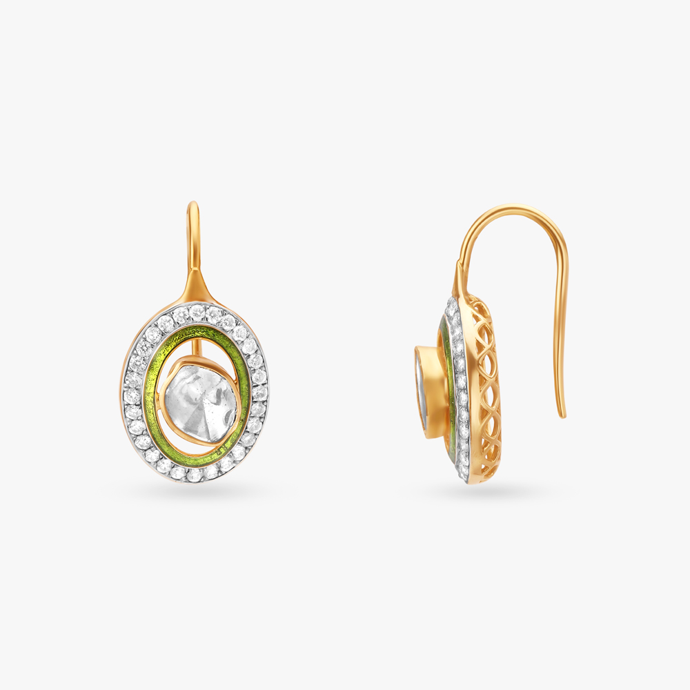 Impressive Diamond Polki Hoop Earrings,,hi-res image number null