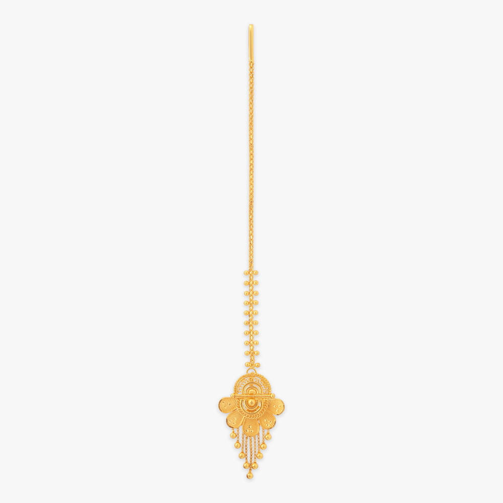 Layered Arch Gold Maang Tikka,,hi-res image number null