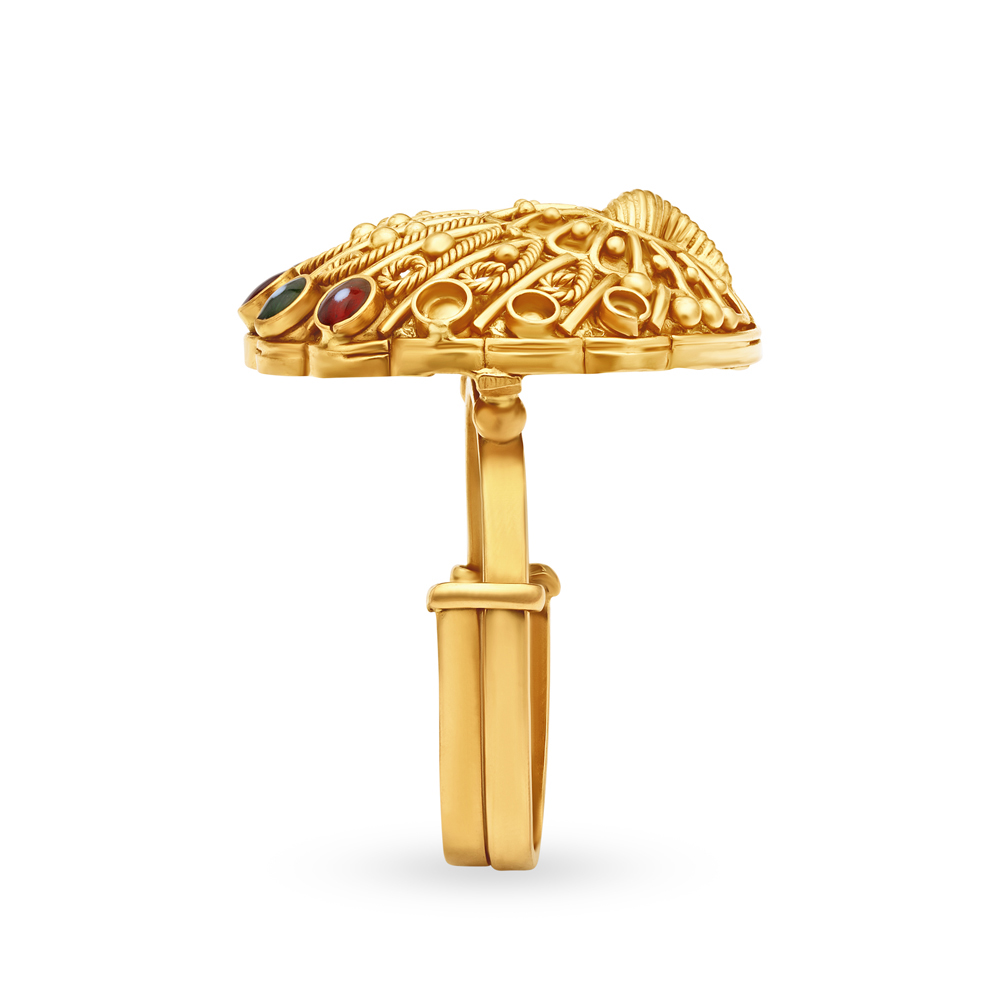 Palatial Yellow Gold Filigree Cocktail Ring,,hi-res image number null