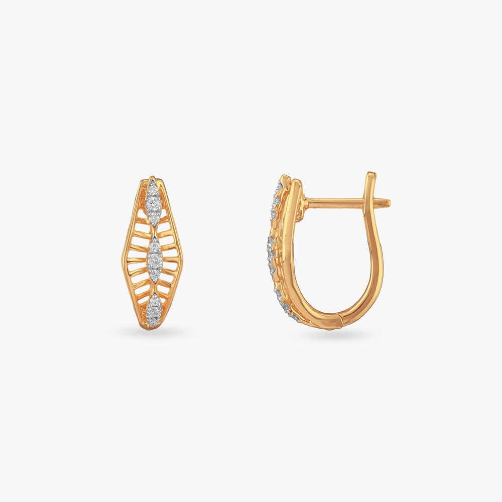 Radiant Weave Diamond Hoop Earrings,,hi-res image number null