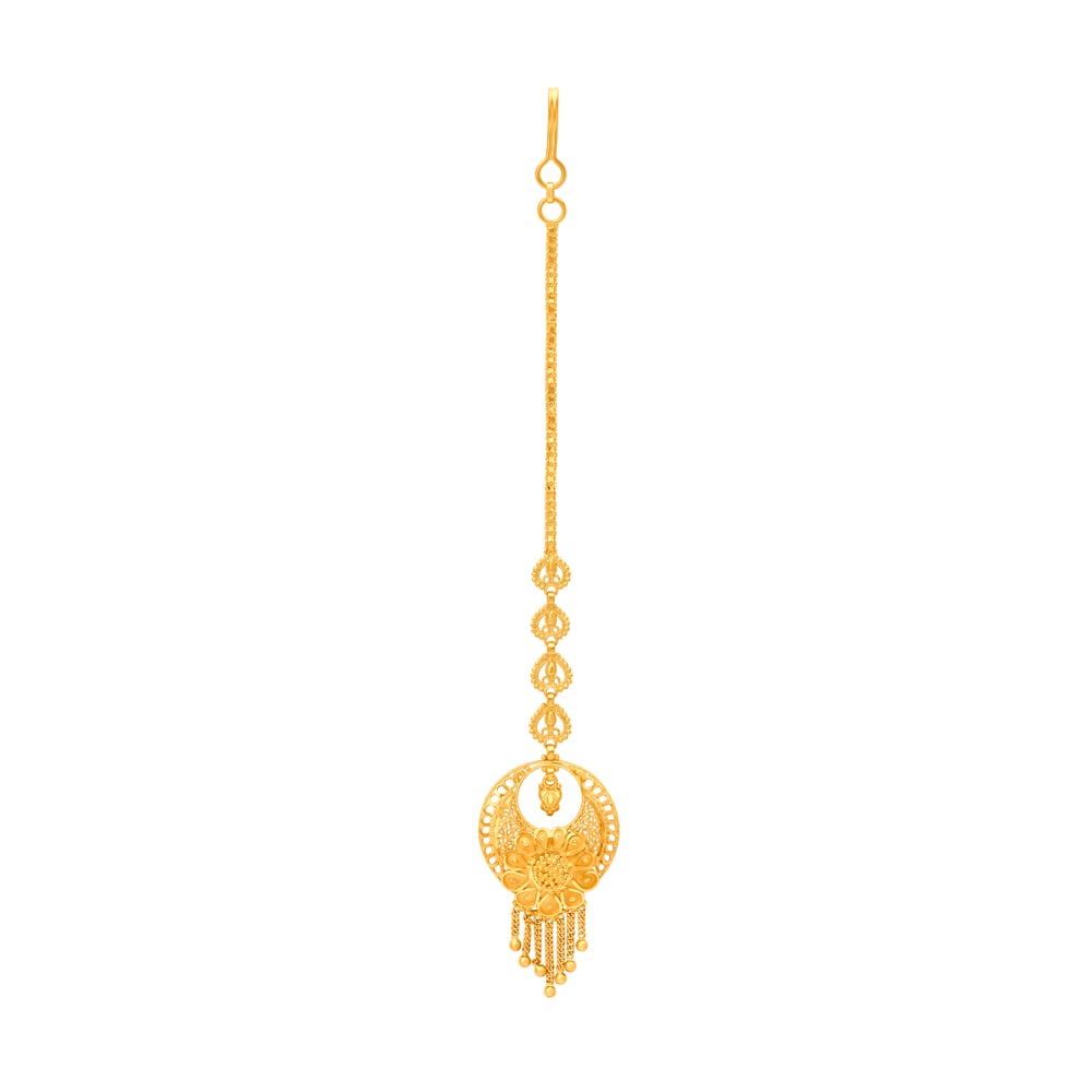 Exquisite Floral Gold Maang Tikka,,hi-res image number null