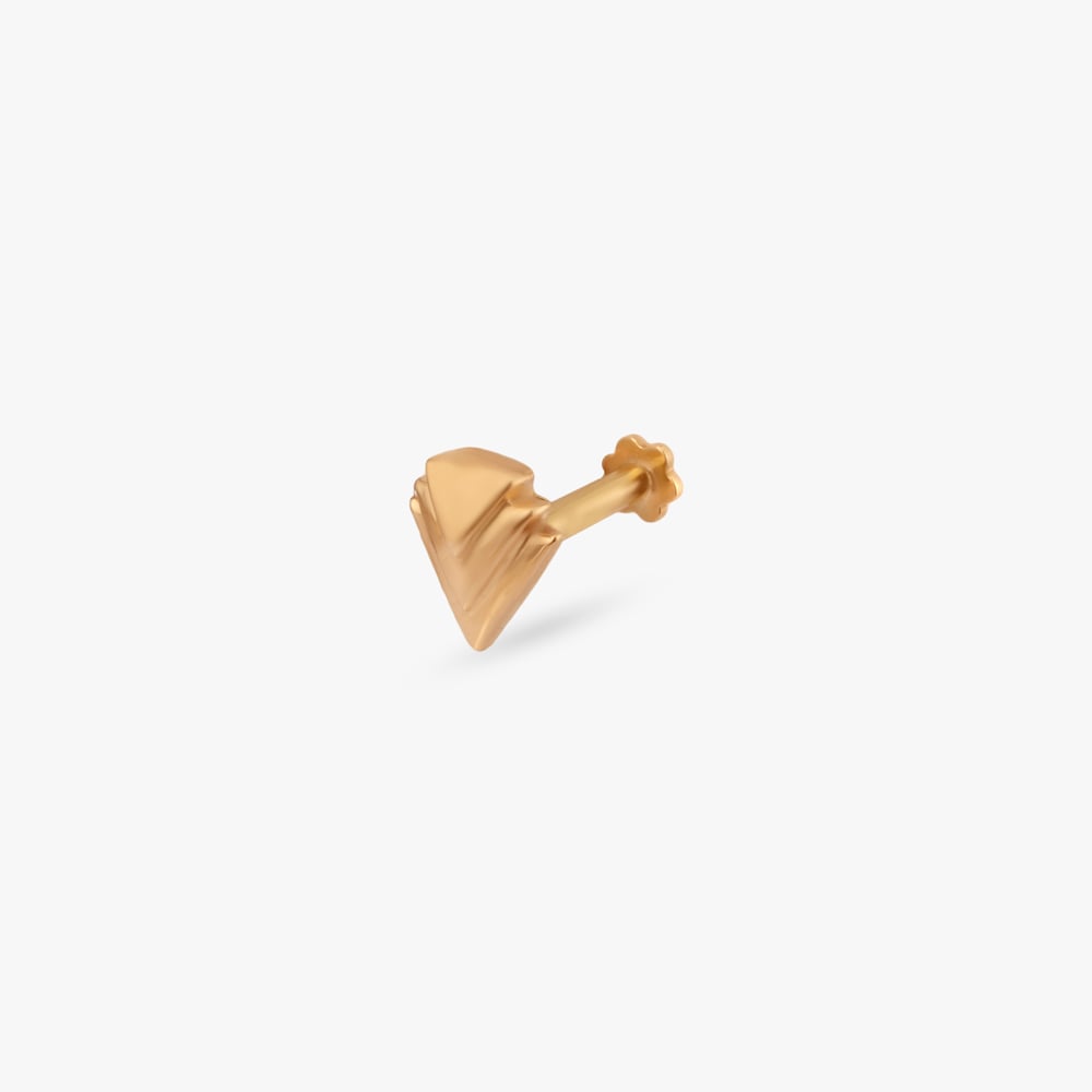 

Sculpted Triangle Gold Nose Pin