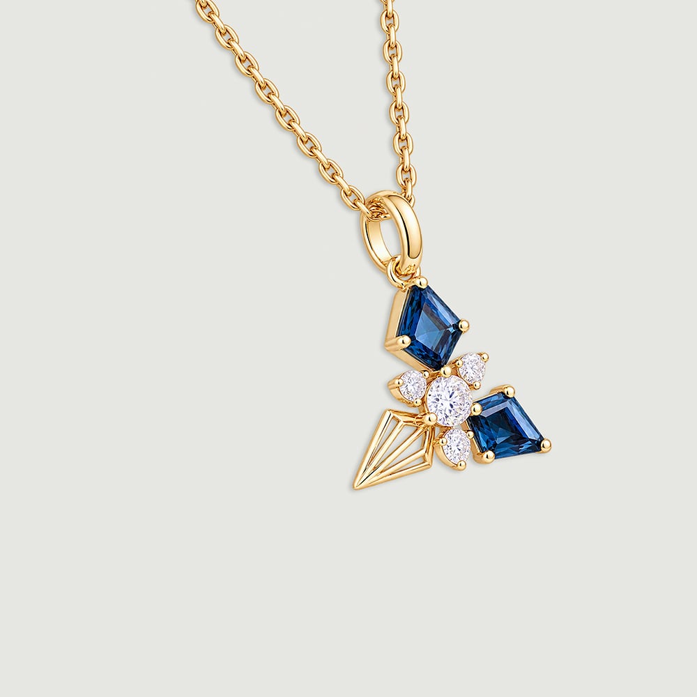 Luminous Blue Topaz Gold Pendant,,hi-res image number null