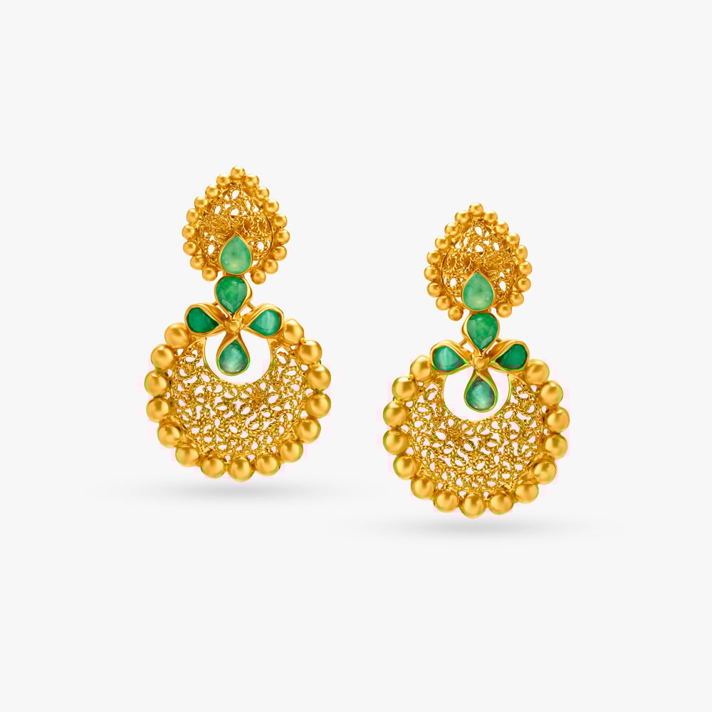 Glinting Emerald Drop Earrings,,hi-res image number null