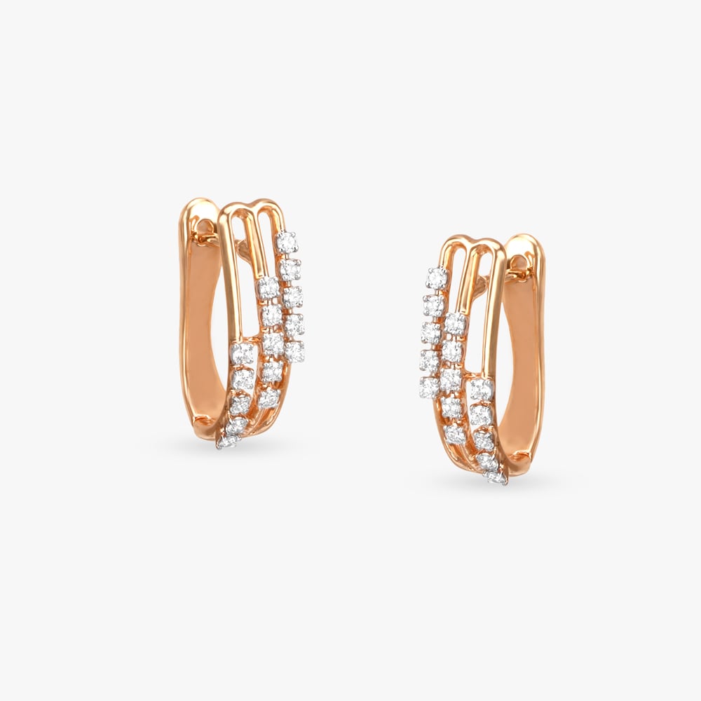 Triple Sparkle Diamond Hoop Earrings,,hi-res image number null