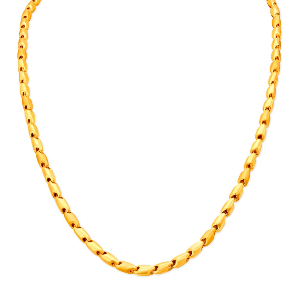 

Splendid 22 Karat Yellow Gold Dual-Texture Link Chain