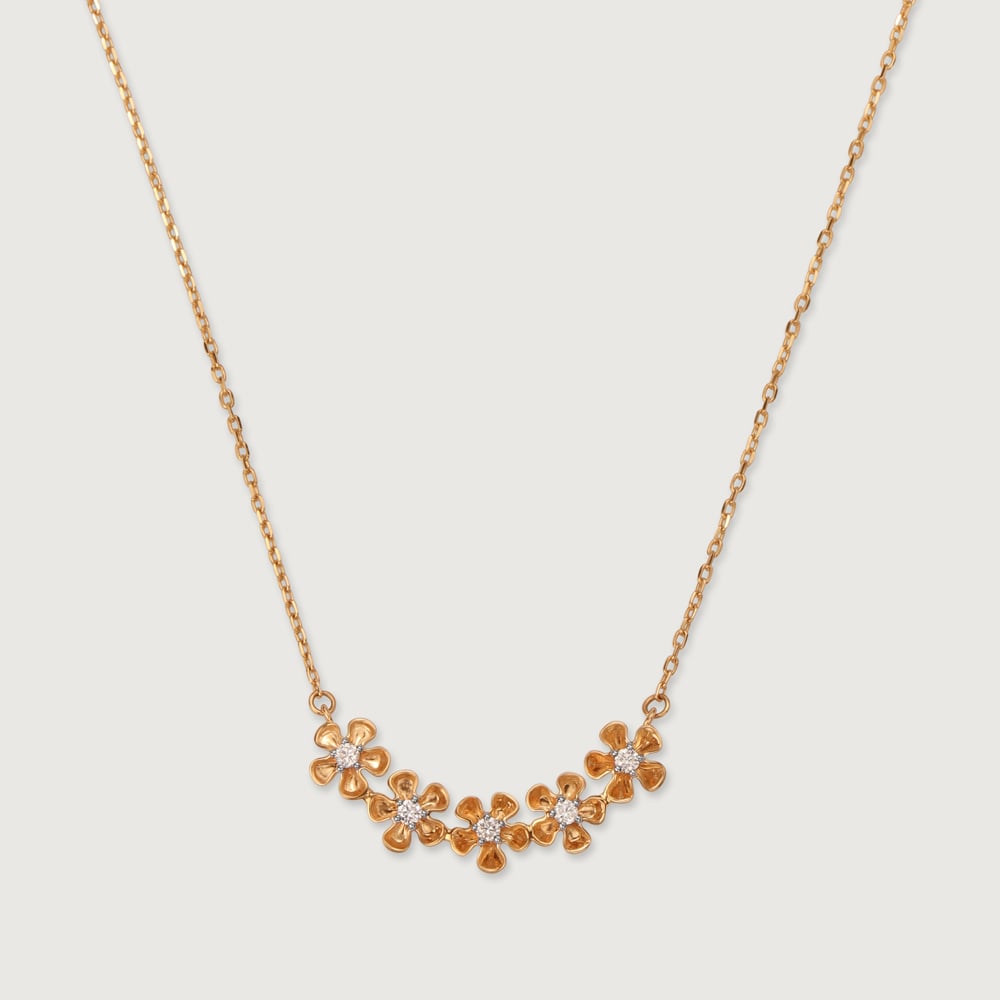 Lumina Blossom 14KT Gold & Diamond Necklace,,hi-res image number null