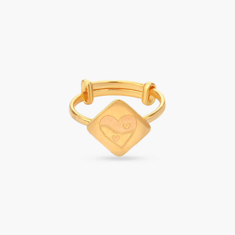 Love Frame Gold Ring for Kids,,hi-res image number null
