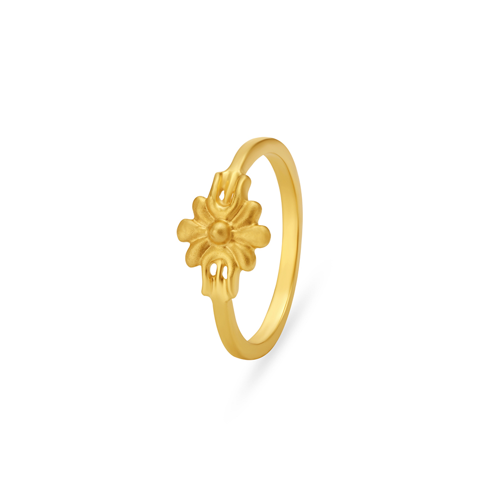 Cute Flower Gold Finger Ring For Kids