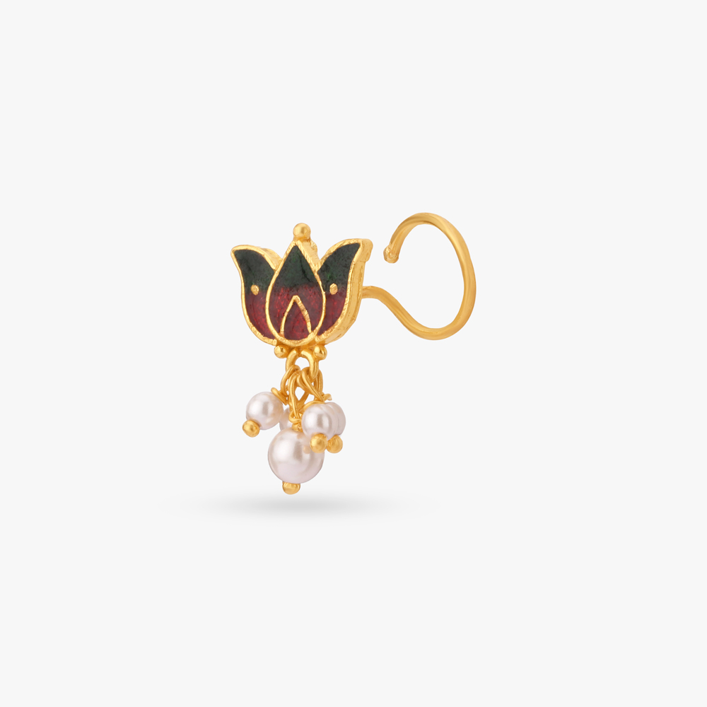 

Lotus Bloom Gold Nose Pin