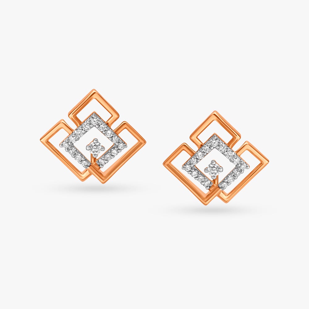 Minimalistic Chic Diamond Stud Earrings,,hi-res image number null