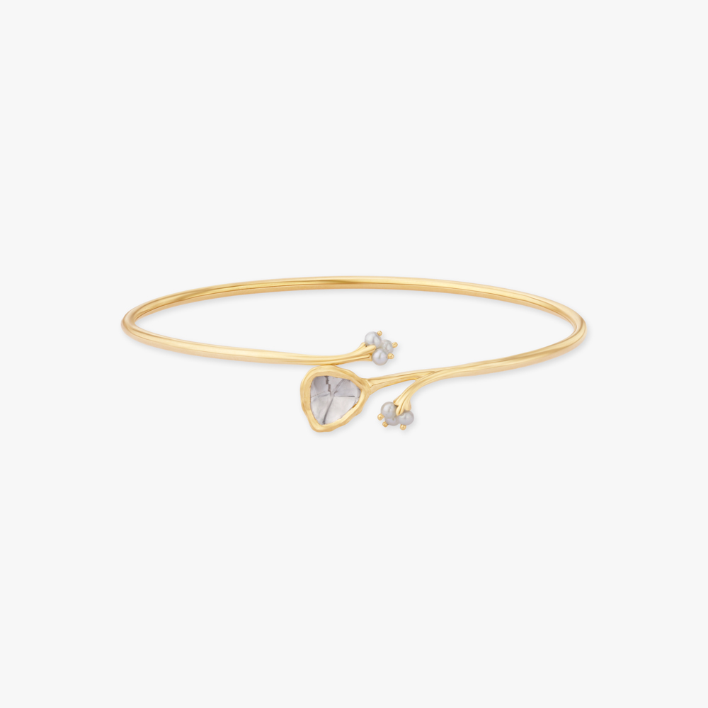 Whisper Curve Gold Bangle,,hi-res image number null