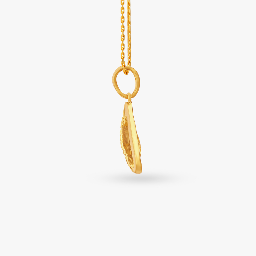 Triangular Gold Pendant and Earrings Set,,hi-res image number null