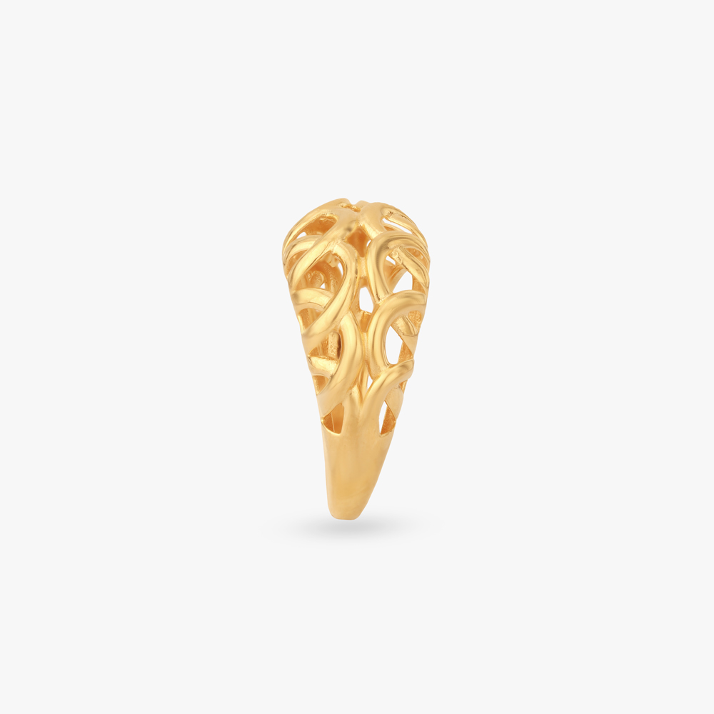 Scalloped Weave gold Ring,,hi-res image number null