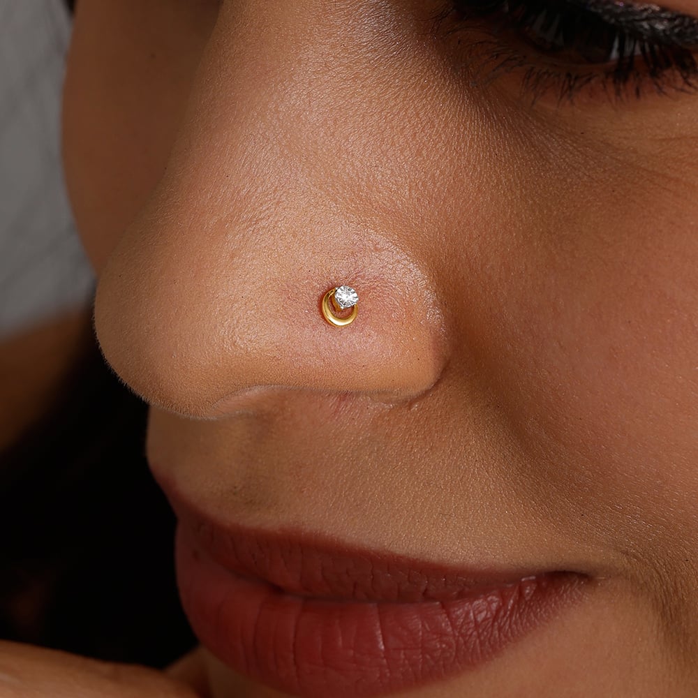 Dainty Sparkle Diamond Nose Pin,,hi-res image number null