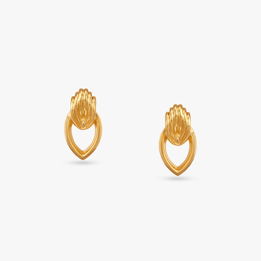 Tulip Loop Gold Stud Earrings,,hi-res image number null