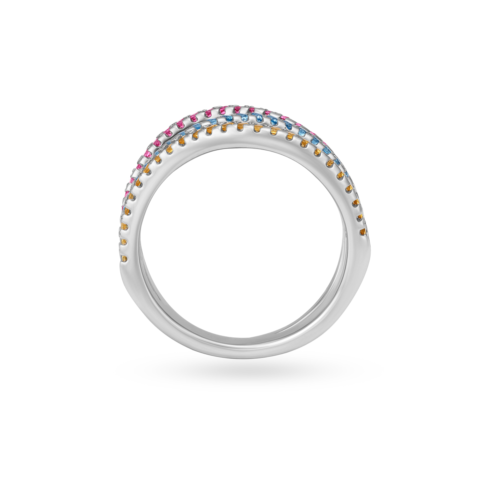 Sparkling Wavy Silver Ring,,hi-res image number null