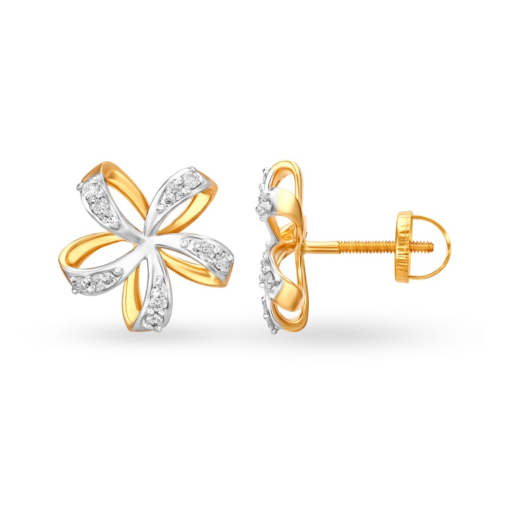 Spectacular Floral Diamond Stud Earrings,,hi-res image number null