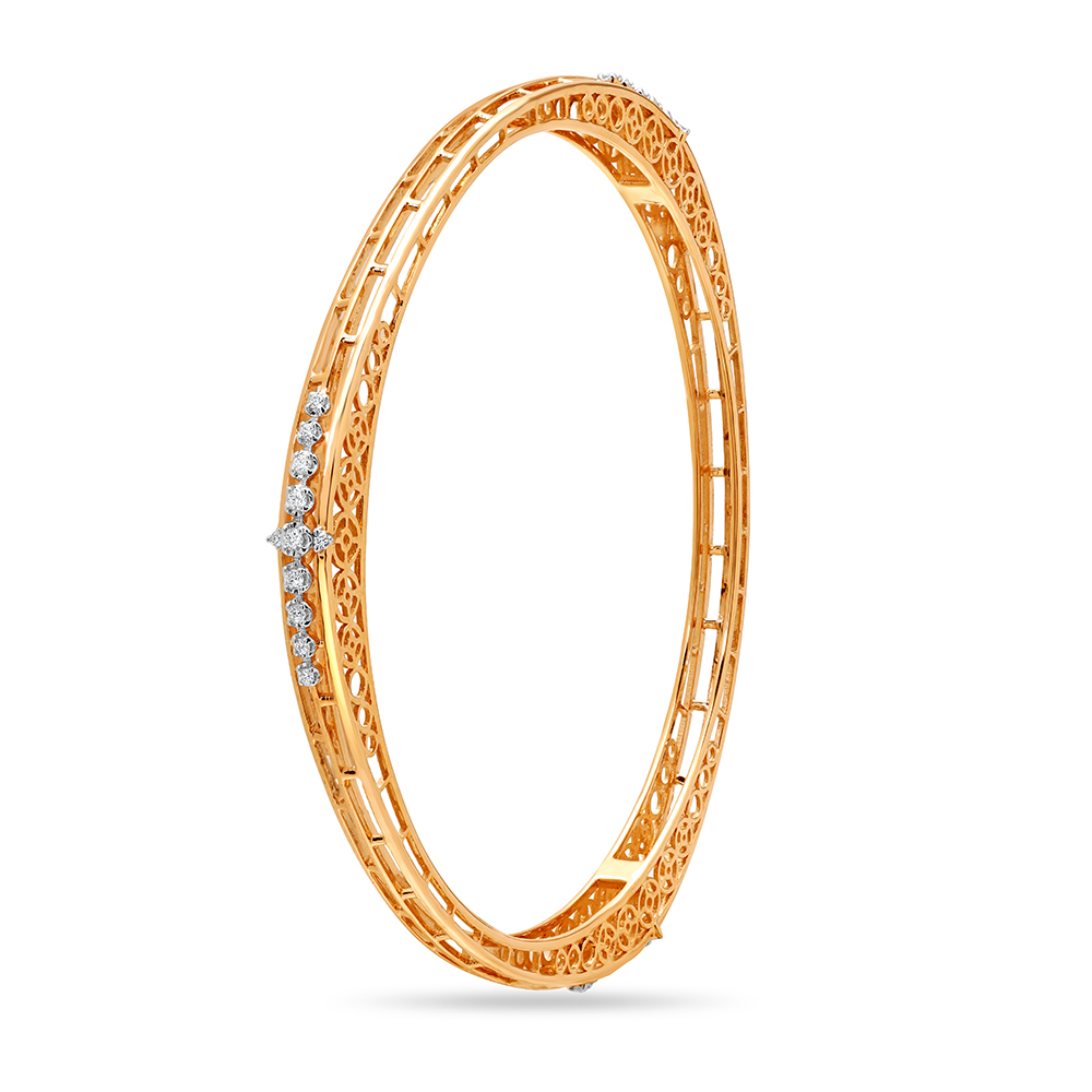 14KT Yellow Gold Geometric Delightful Bangle,,hi-res image number null