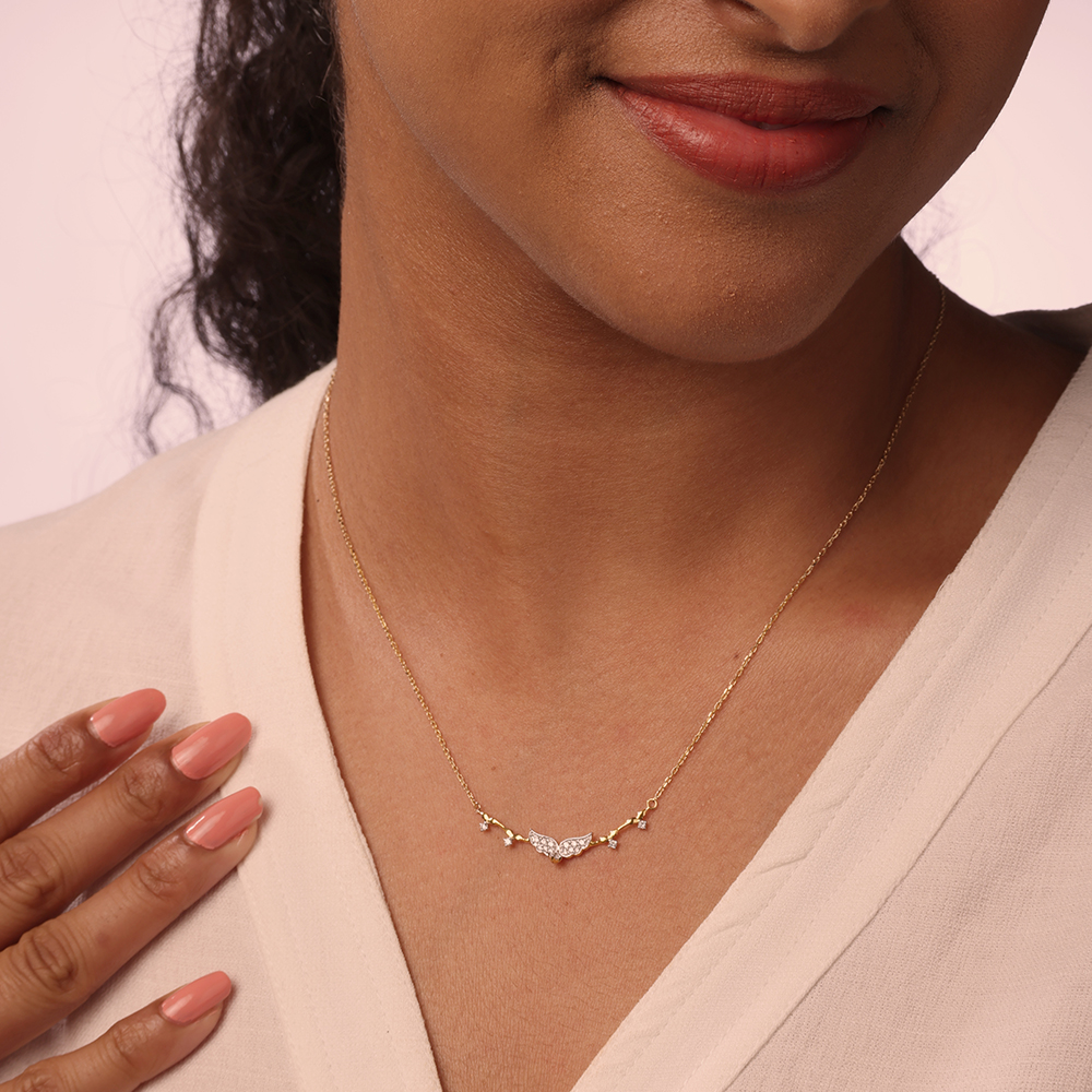 Wings Purity 14KT Gold & Diamond Necklace,,hi-res image number null