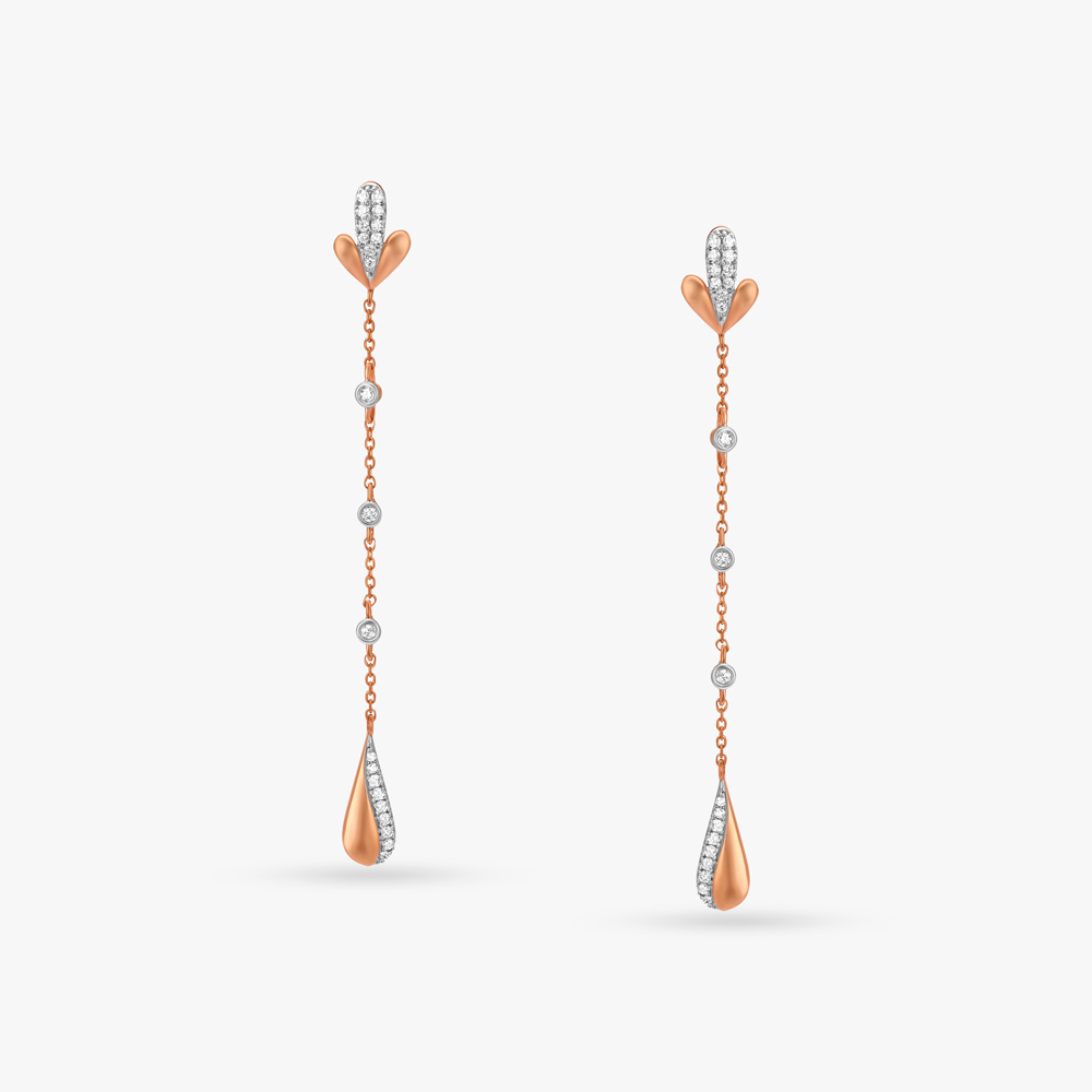 Graceful Sleek Diamond Drop Earrings,,hi-res image number null