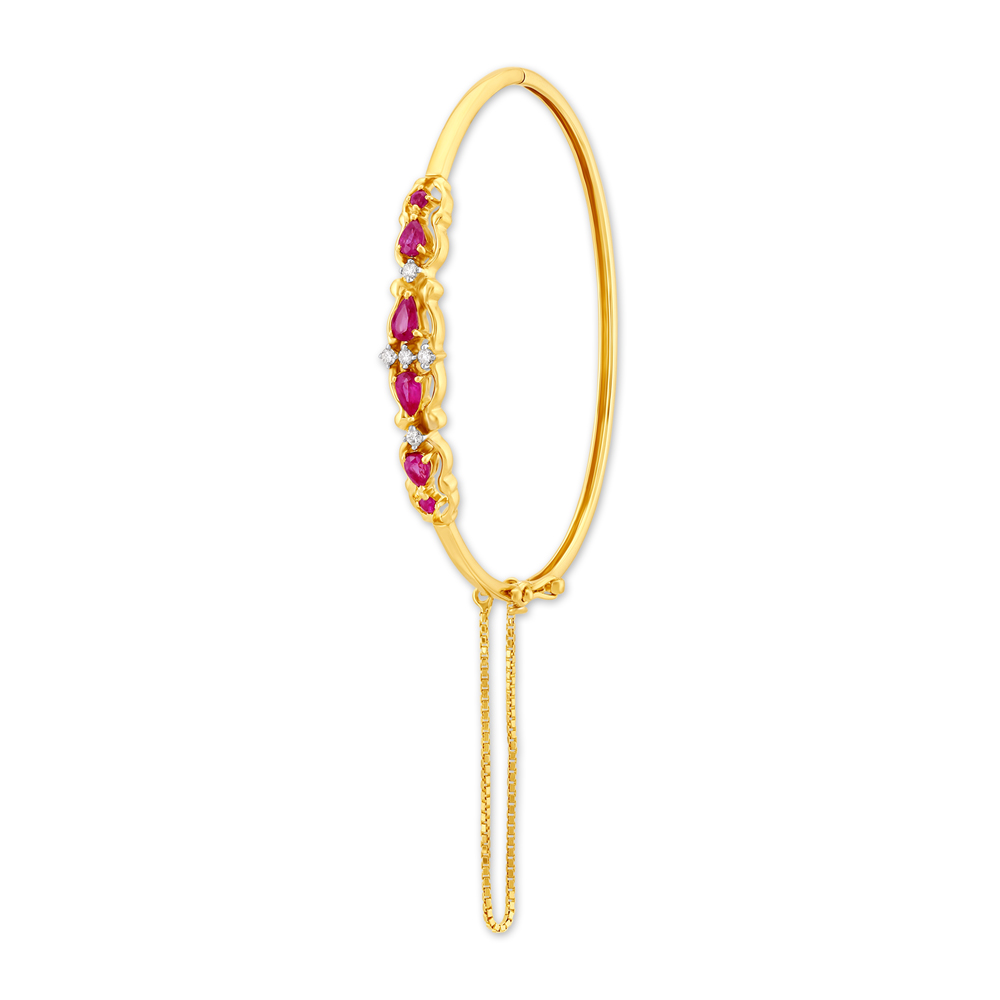 Fancy Ruby and Diamond Gold Bangle,,hi-res image number null