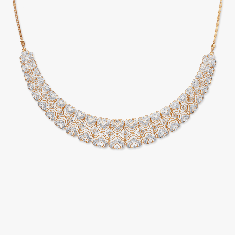 Chiselled Elegance Diamond Necklace Set,,hi-res image number null