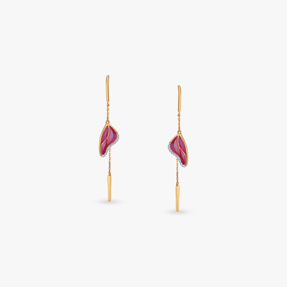 Velour Wing Diamond Drop Earrings,,hi-res image number null