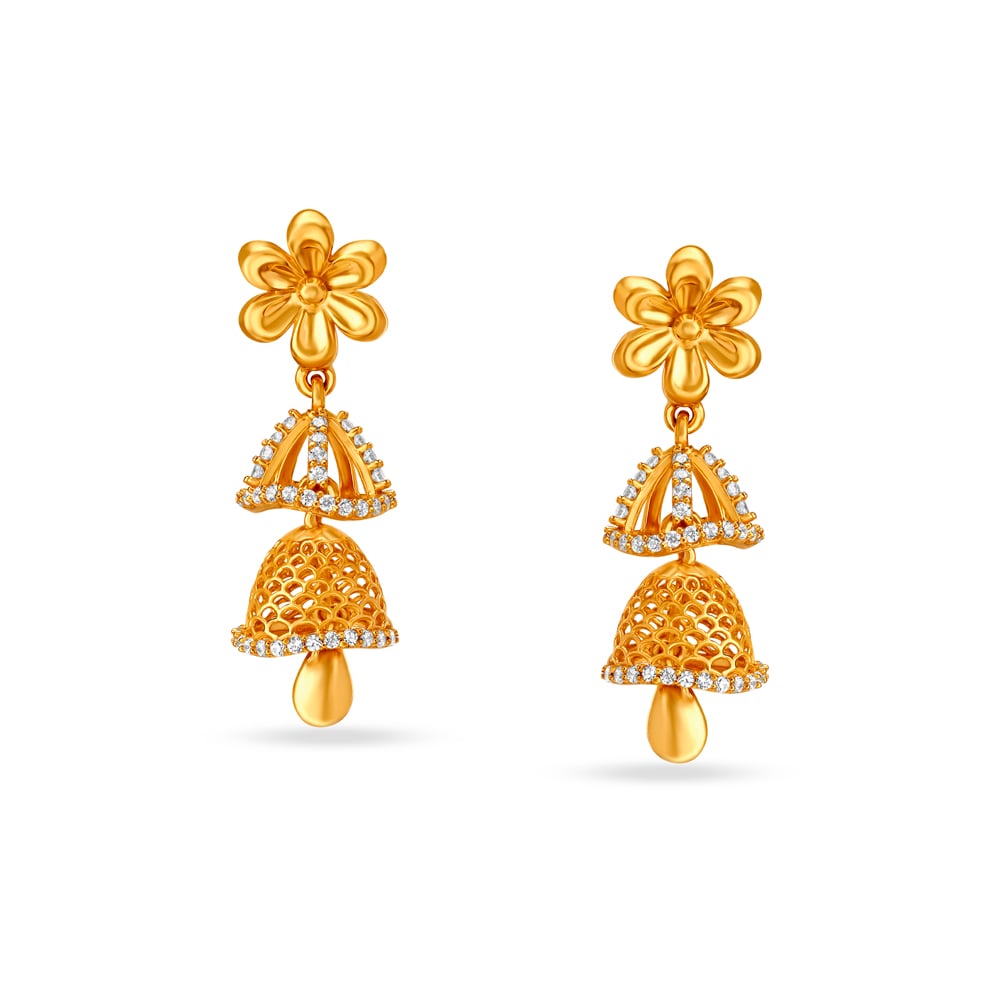Gorgeous Jali Work Jhumka Earrings,,hi-res image number null