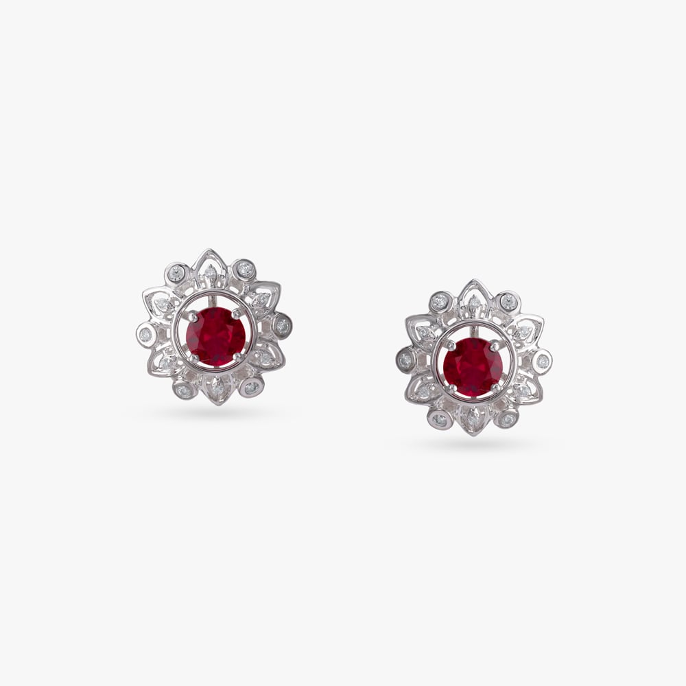 Daisy Royale Silver Pendant and Earrings Set,,hi-res image number null