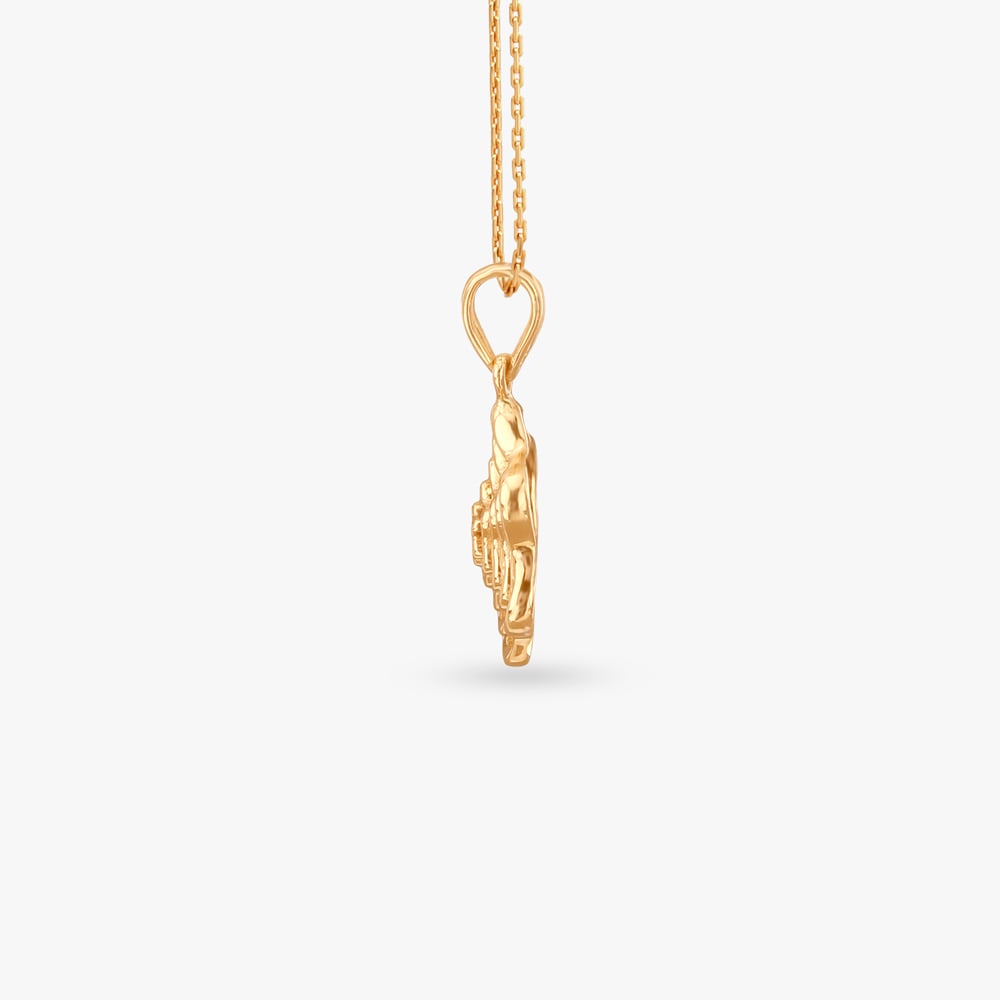 Wavy Star Gold Pendant and Earrings Set,,hi-res image number null