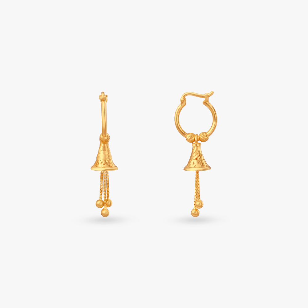 Radiant Bell Gold Hoop Earrings,,hi-res image number null