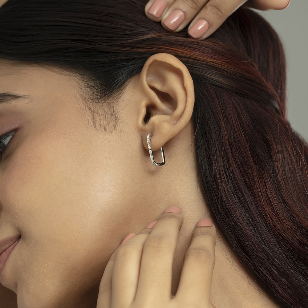 Minimalist Glow Gold & Diamond Hoop Earrings,,hi-res image number null