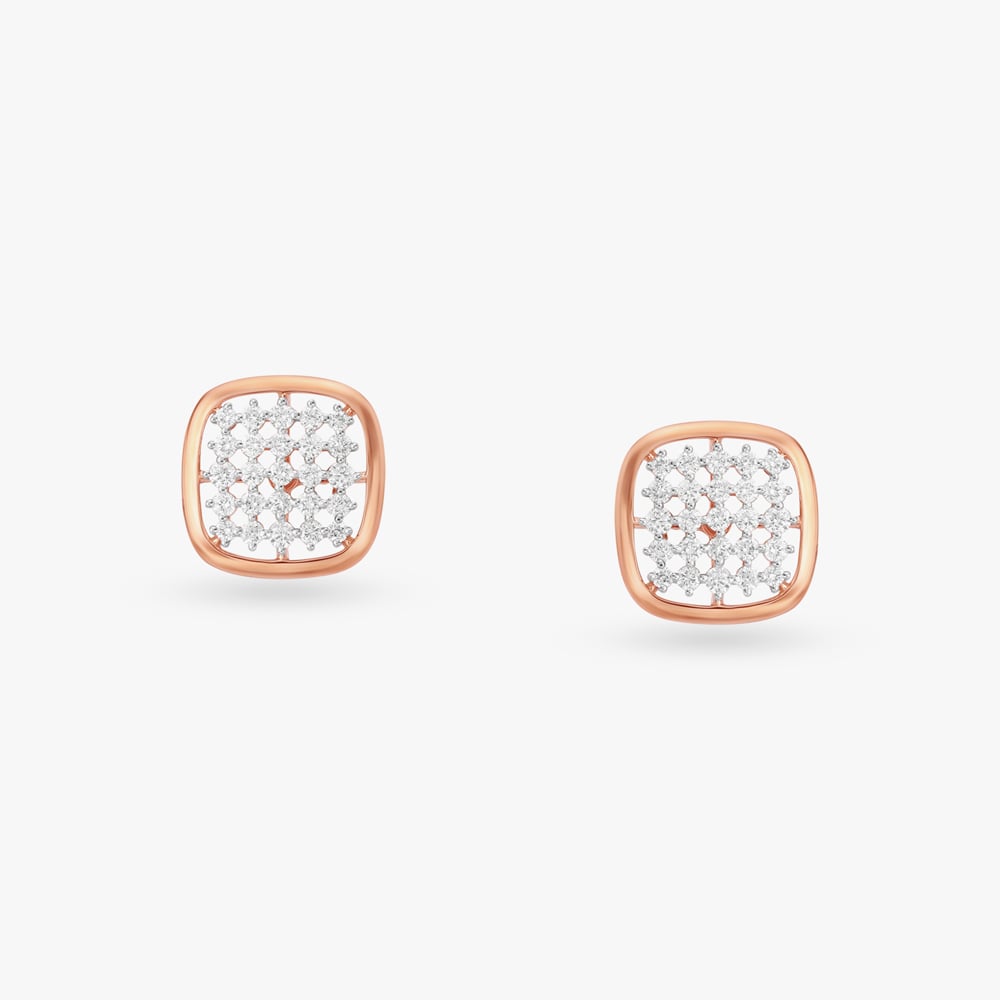 Enchanted Square Diamond Stud Earrings,,hi-res image number null