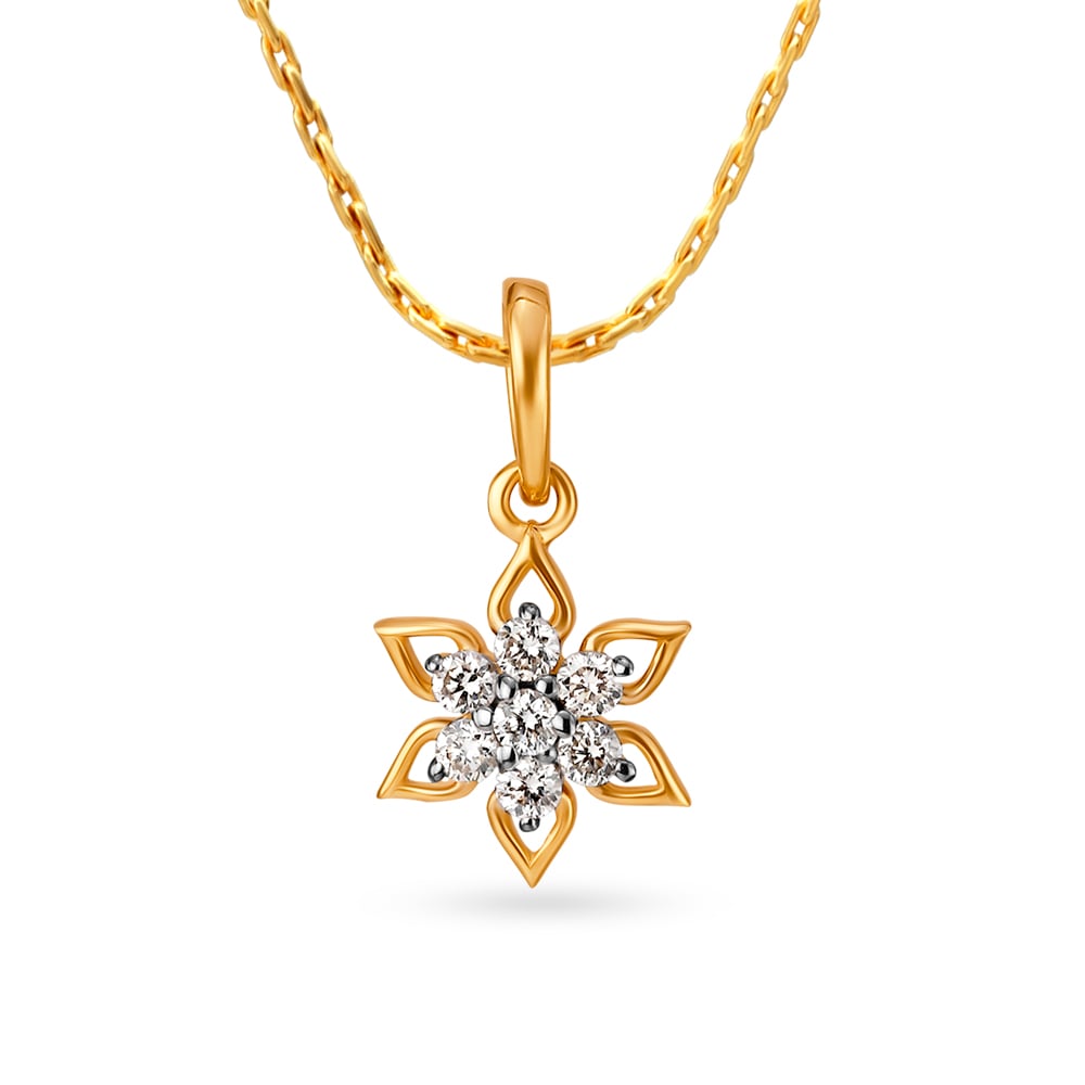 Splendid Floral Diamond Pendant,,hi-res image number null