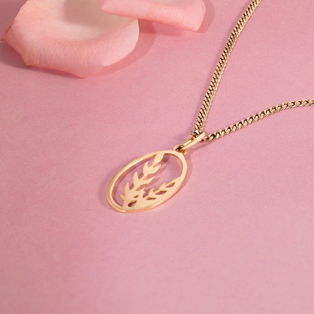 Leafy Elegance Gold Pendant,,hi-res image number null