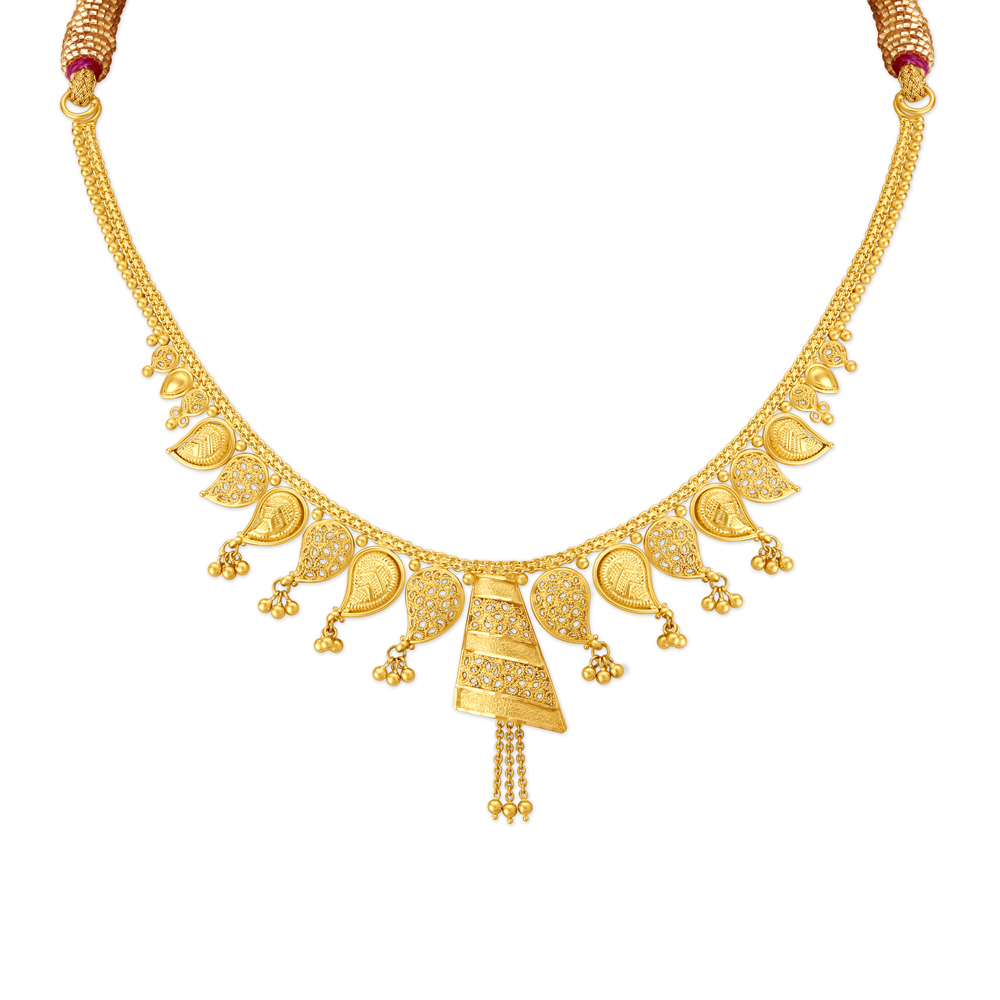 Asymmetric Yellow Gold Filigree Necklace and Earrings Set,,hi-res image number null