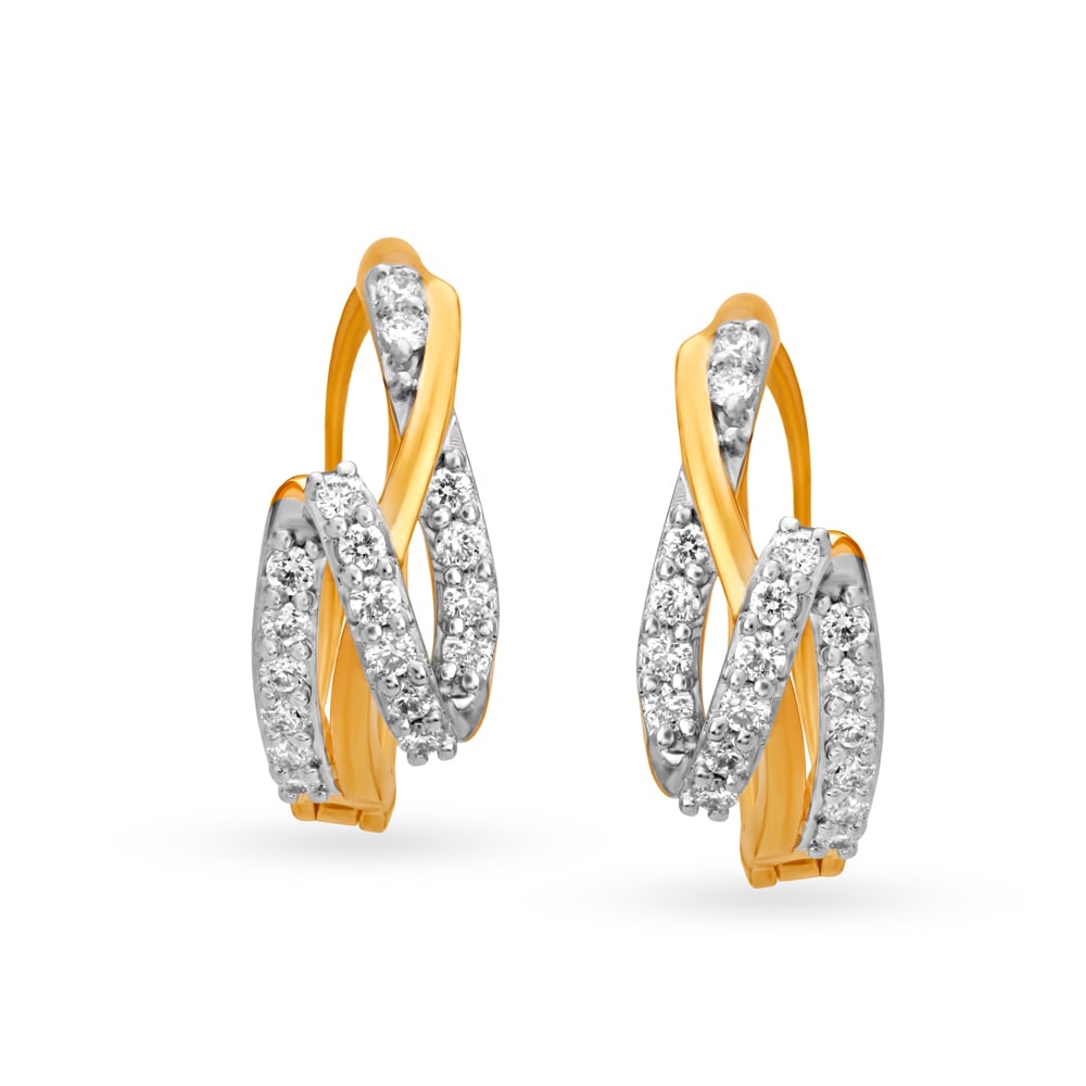 Twist of Brilliance Diamond Hoop Earrings,,hi-res image number null