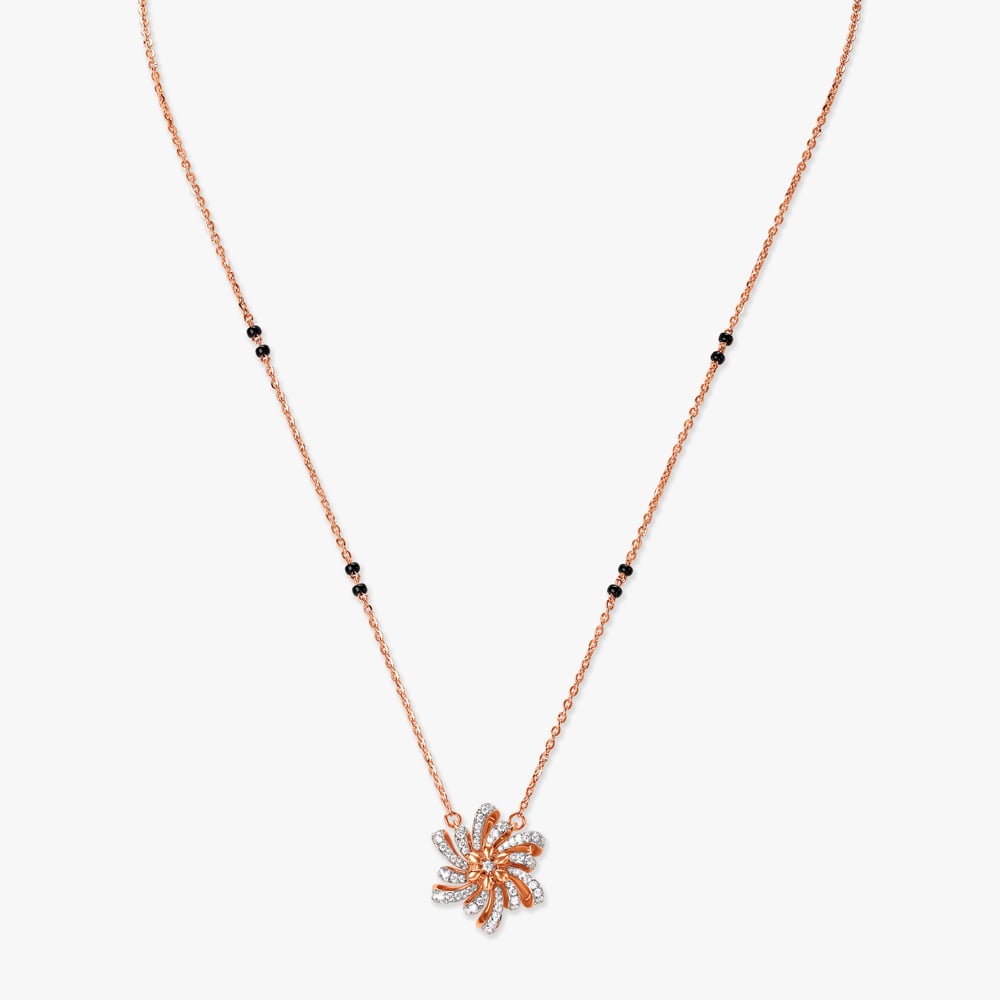 Floral Swirl Diamond Mangalsutra,,hi-res image number null