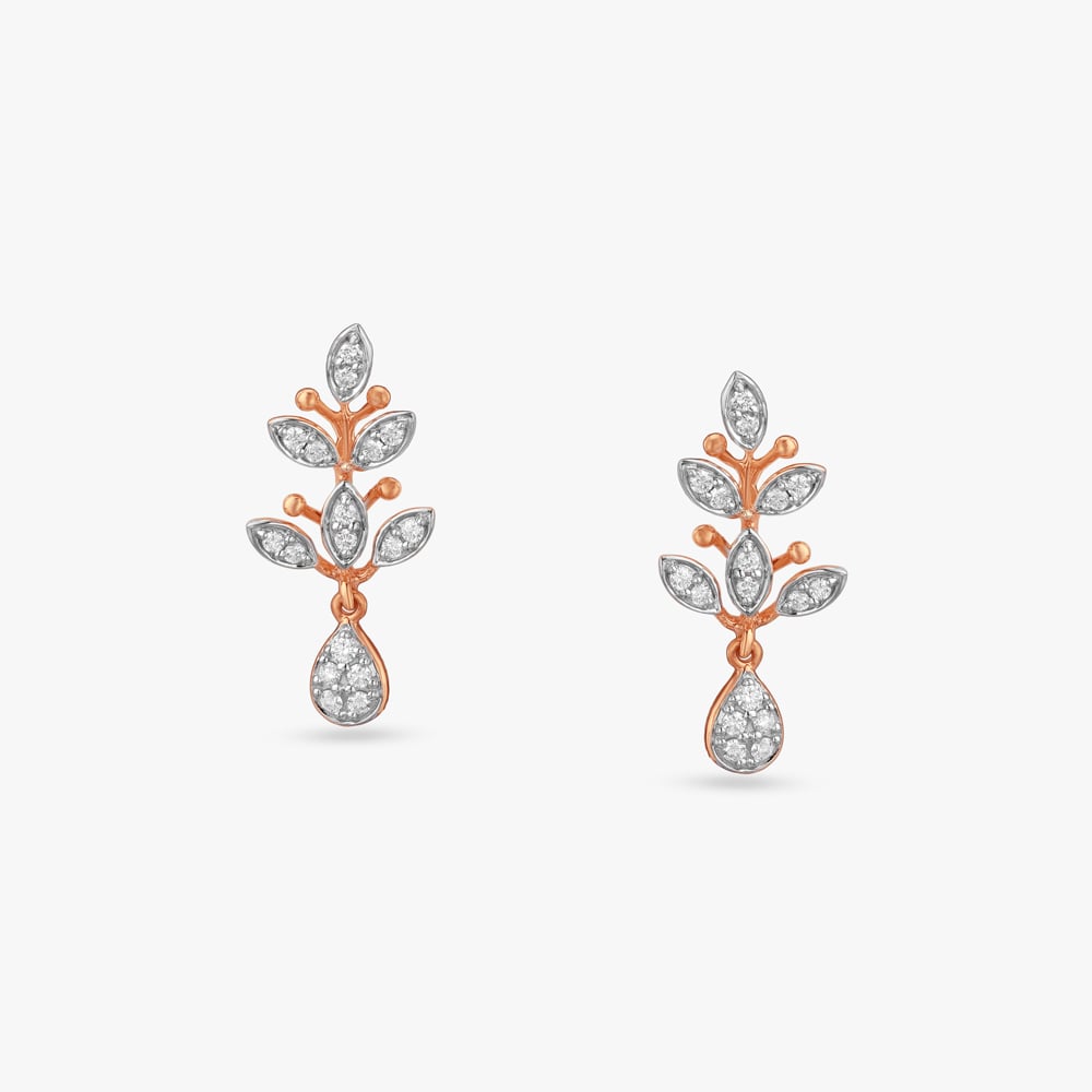 

Teardrop Bloom Diamond Drop Earrings